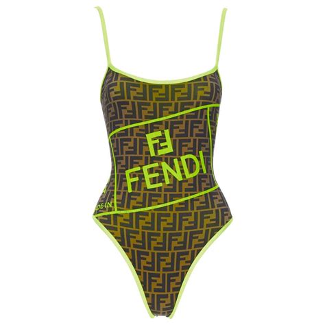 brown fendi swimsuit|Fendi neon bikini.